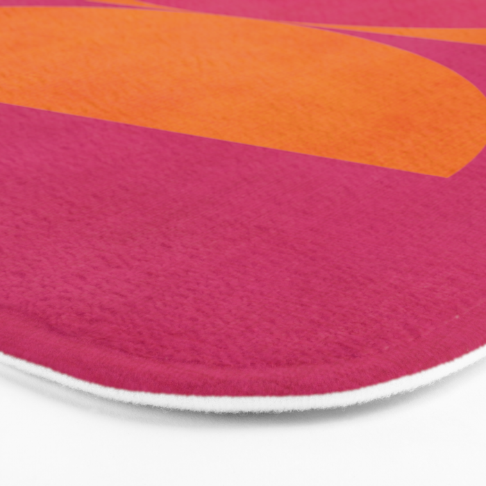 Hot Pink Orange Semicircles Modern Original Art Bath Mat Gallery Image 3