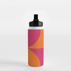 Hot Pink Orange Semicircles Modern Original Art Water Bottle Gallery Image 2