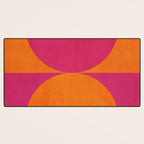 Hot Pink Orange Semicircles Modern Original Art Desk Mat Gallery Image 3