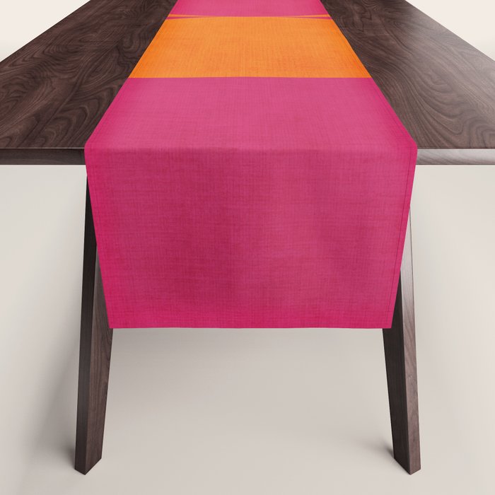 Hot Pink Orange Semicircles Modern Original Art Table Runner Gallery Image 1
