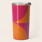 Hot Pink Orange Semicircles Modern Original Art Travel Mug Gallery Image 2