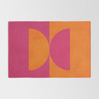 Hot Pink Orange Semicircles Modern Original Art Rug Gallery Image 2