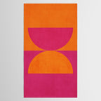 Hot Pink Orange Semicircles Modern Original Art Tablecloth Gallery Image 2