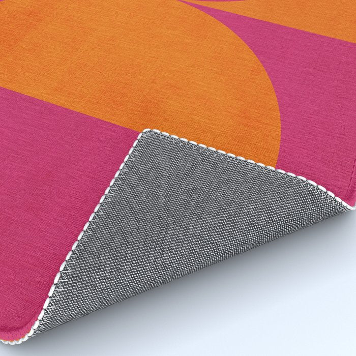 Hot Pink Orange Semicircles Modern Original Art Rug Gallery Image 4