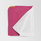 Hot Pink Orange Semicircles Modern Original Art Throw Blanket Gallery Image 3
