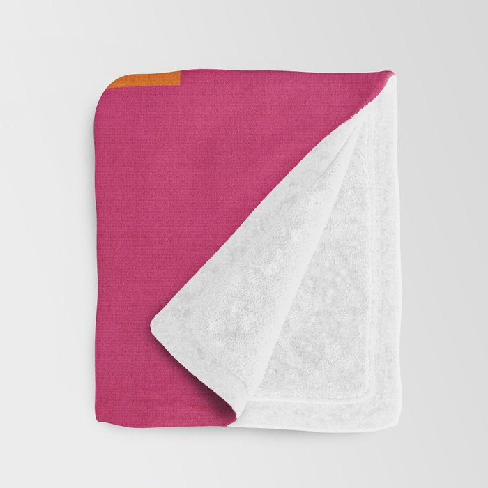 Hot Pink Orange Semicircles Modern Original Art Throw Blanket Gallery Image 3