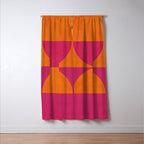 Hot Pink Orange Semicircles Modern Original Art Window Curtain Gallery Image 3