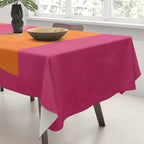 Hot Pink Orange Semicircles Modern Original Art Tablecloth Gallery Image 3