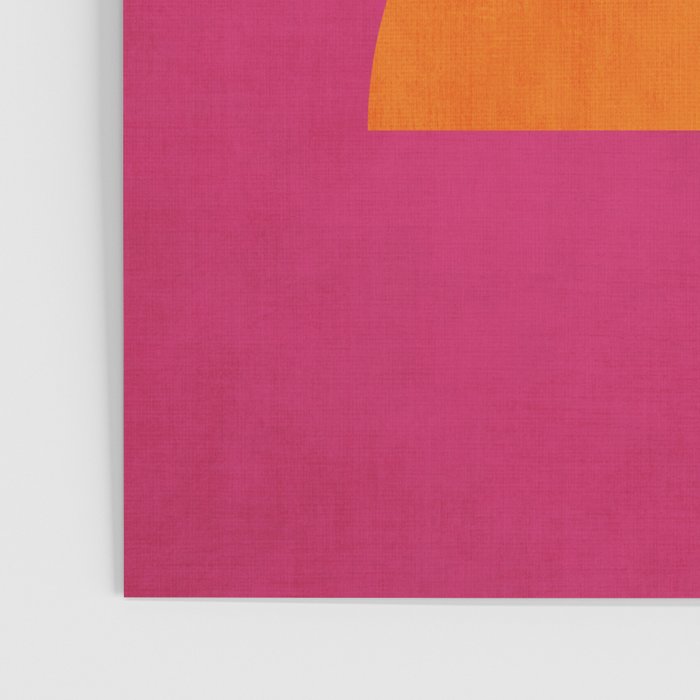 Hot Pink Orange Semicircles Modern Original Art Poster Gallery Image 3