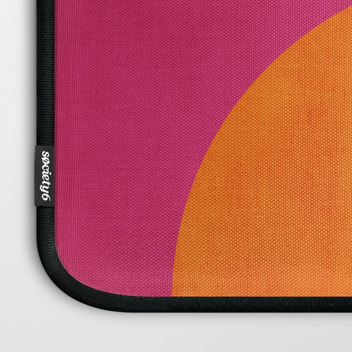 Hot Pink Orange Semicircles Modern Original Art Laptop Sleeve Gallery Image 3