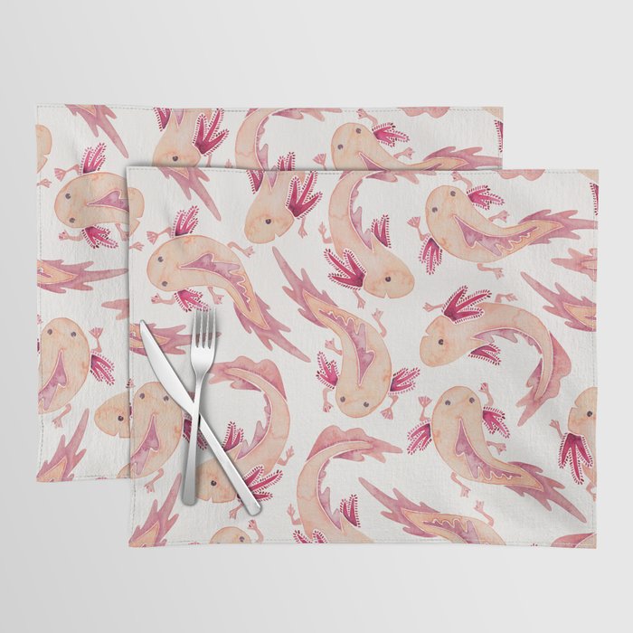 Mexican Axolotls Watercolor Placemat Gallery Image 1