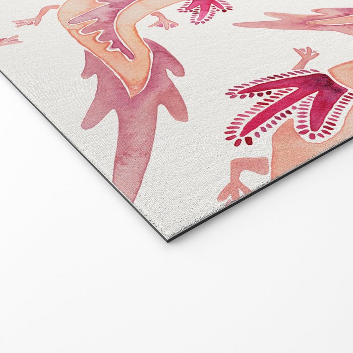 Mexican Axolotls Watercolor Welcome Mat Gallery Image 2