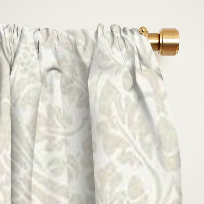 William Morris Pure Brer Rabbit White Clover Ivory Vintage Pattern Window Curtain Gallery Image 2