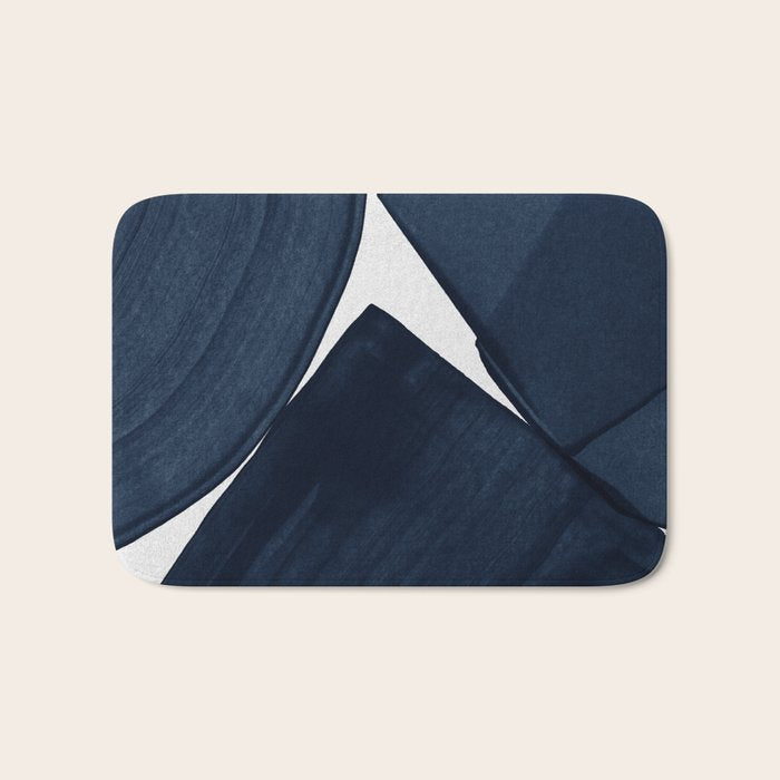 Minimalist Painting Blue II, Modern Abstract Bath Mat Gallery Image 1