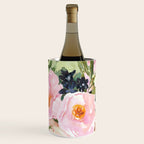 Floral Watercolor Roses Bouquet, Lime Green and Pink Wine Chiller Gallery Image 2