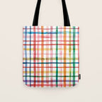  Holiday 2025 Cheerful Plaid Watercolor Gingham Tote Bag Gallery Image 1