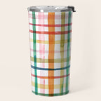  Holiday 2025 Cheerful Plaid Watercolor Gingham Travel Mug Gallery Image 2