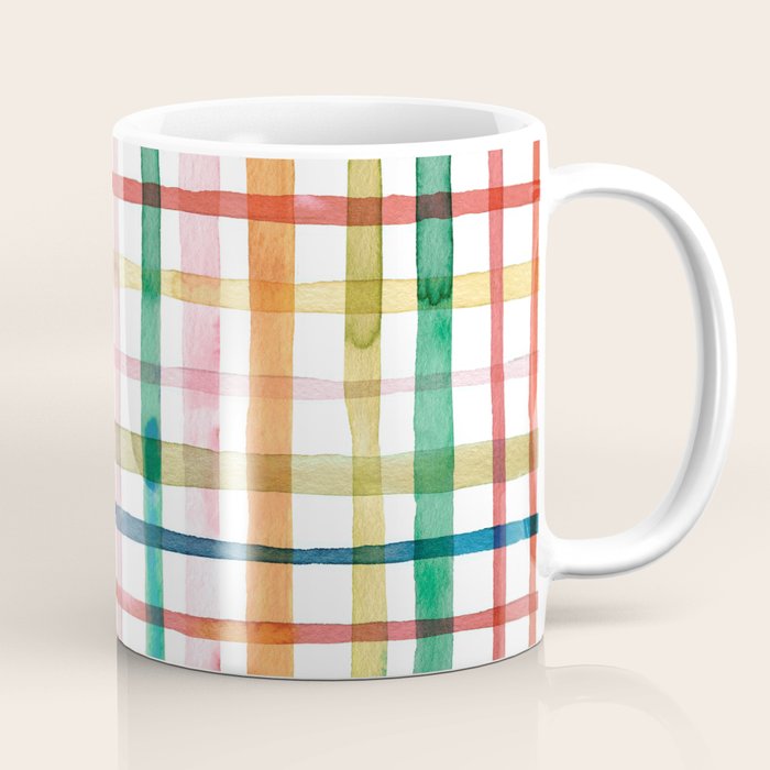  Holiday 2025 Cheerful Plaid Watercolor Gingham Coffee Mug Gallery Image 1