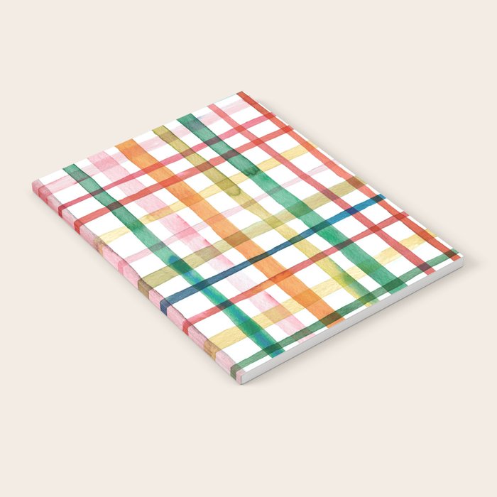  Holiday 2025 Cheerful Plaid Watercolor Gingham Notebook Gallery Image 1