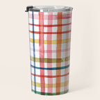  Holiday 2025 Cheerful Plaid Watercolor Gingham Travel Mug Gallery Image 3