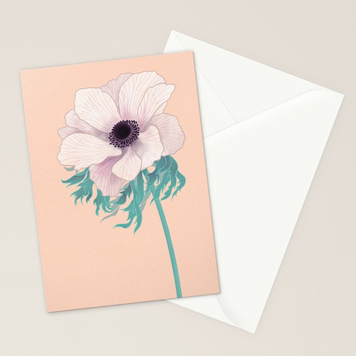 Anemone Flower Stationery Card Gallery Image 2