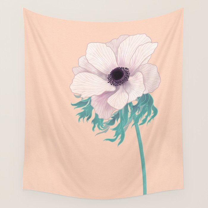 Anemone Flower Wall Tapestry Gallery Image 1