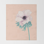 Anemone Flower Throw Blanket Gallery Image 2