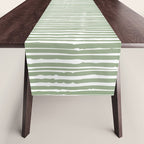 Abstract Stripes, Sage Green, Boho Wall Art Table Runner Gallery Image 1