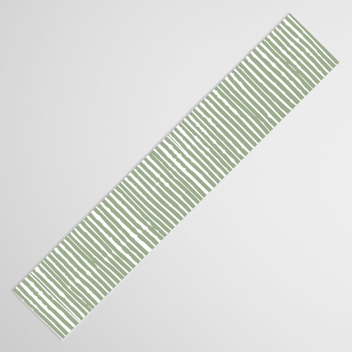 Abstract Stripes, Sage Green, Boho Wall Art Table Runner Gallery Image 3