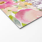 Hand painted pink lavender lilac teal watercolor elegant floral Welcome Mat Gallery Image 2