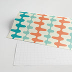 Retro Mid Century Modern Trellis Print Orange and Teal Wrapping Paper Gallery Image 2