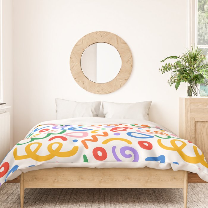 Colorful confetti art doodle pattern Duvet Cover Gallery Image 3