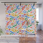 Colorful confetti art doodle pattern Wall Mural Gallery Image 1