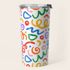 Colorful confetti art doodle pattern Travel Mug Gallery Image 2