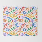 Colorful confetti art doodle pattern Throw Blanket Gallery Image 2