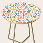 Colorful confetti art doodle pattern Side Table Gallery Image 2