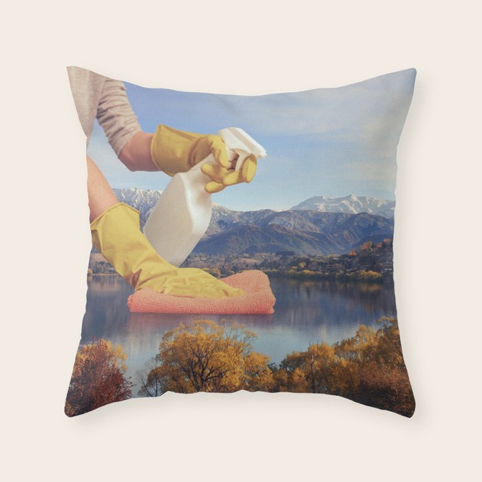Deep clean lake Throw Pillow Gallery Image 6