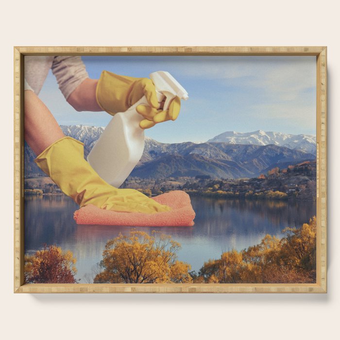 Deep clean lake Serving Tray Gallery Image 1