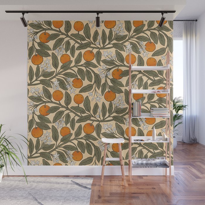 Art Nouveau Oranges Wall Mural Gallery Image 1