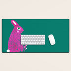 Pink Rabbit Desk Mat Gallery Image 1