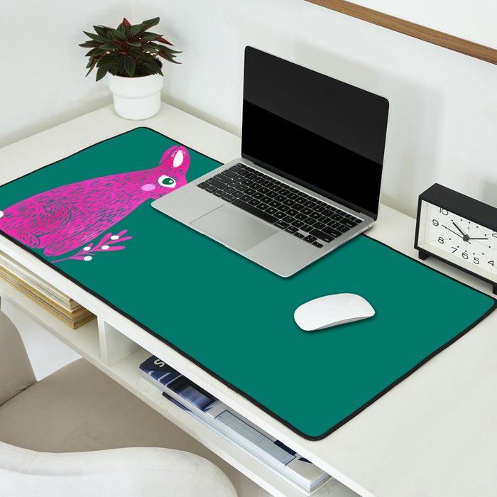 Pink Rabbit Desk Mat Gallery Image 2