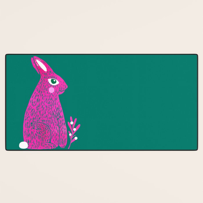 Pink Rabbit Desk Mat Gallery Image 3