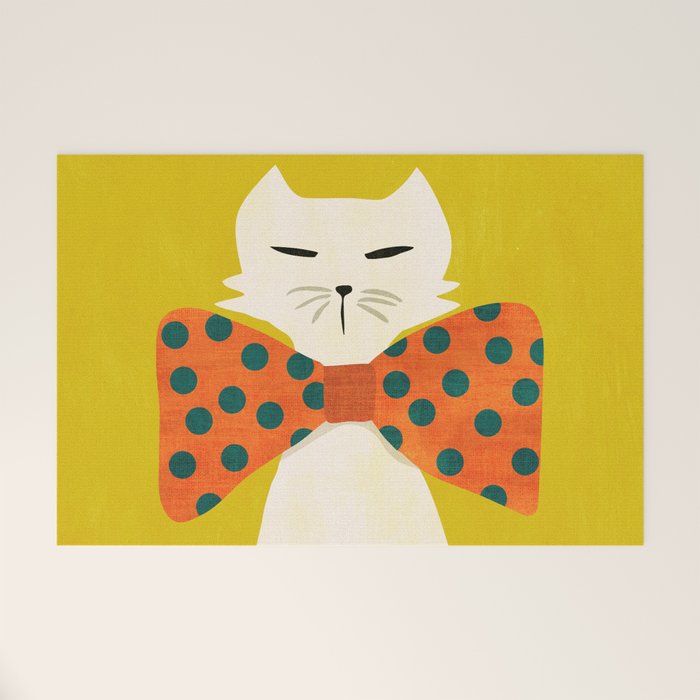 Cat with incredebly oversized humongous bowtie Welcome Mat Gallery Image 1