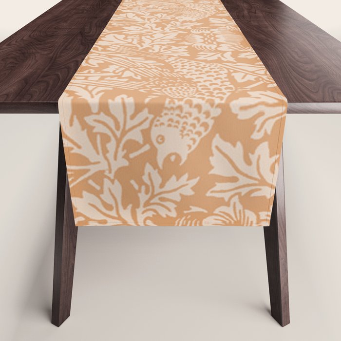 William Morris Vintage Bird & Anemone Soft Apricot Table Runner Gallery Image 1