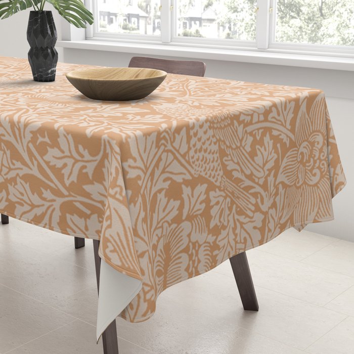 William Morris Vintage Bird & Anemone Soft Apricot Tablecloth Gallery Image 3