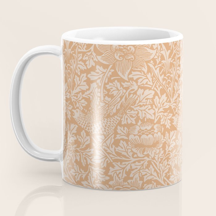 William Morris Vintage Bird & Anemone Soft Apricot Coffee Mug Gallery Image 3