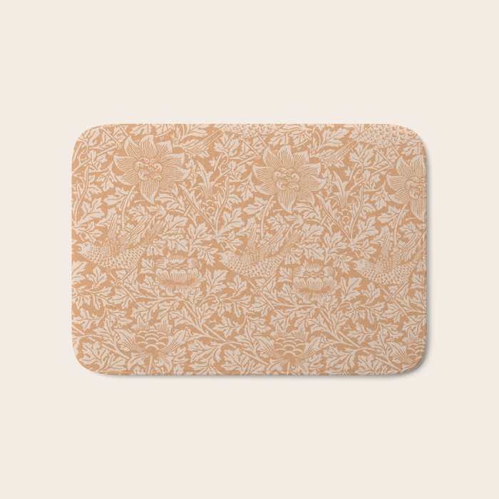 William Morris Vintage Bird & Anemone Soft Apricot Bath Mat Gallery Image 1