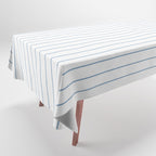 Minimal Arch XXV White and Blue Green Modern Geometric Lines Tablecloth Gallery Image 1