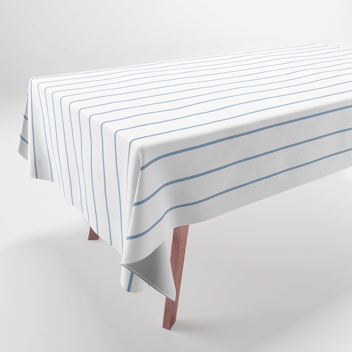Minimal Arch XXV White and Blue Green Modern Geometric Lines Tablecloth Gallery Image 1