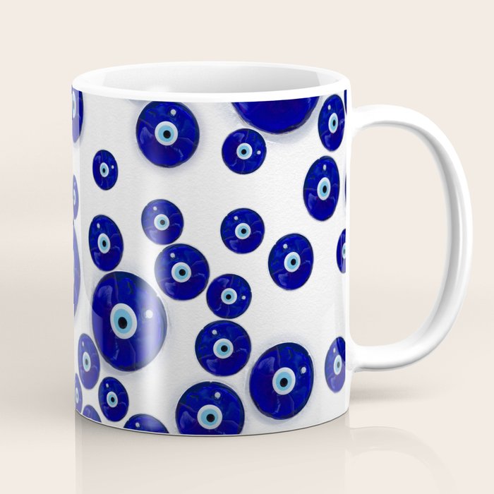 Greek Blue Glass Evil Eye Amulet Coffee Mug Gallery Image 1